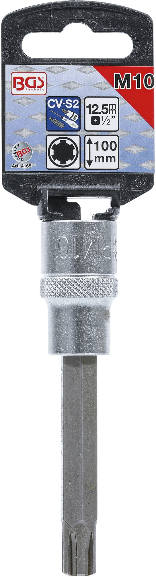 BGS 4165 Biteinsatz Keil-Profil (für RIBE) M10 Länge 100mm Antrieb 12,5mm (1/2")