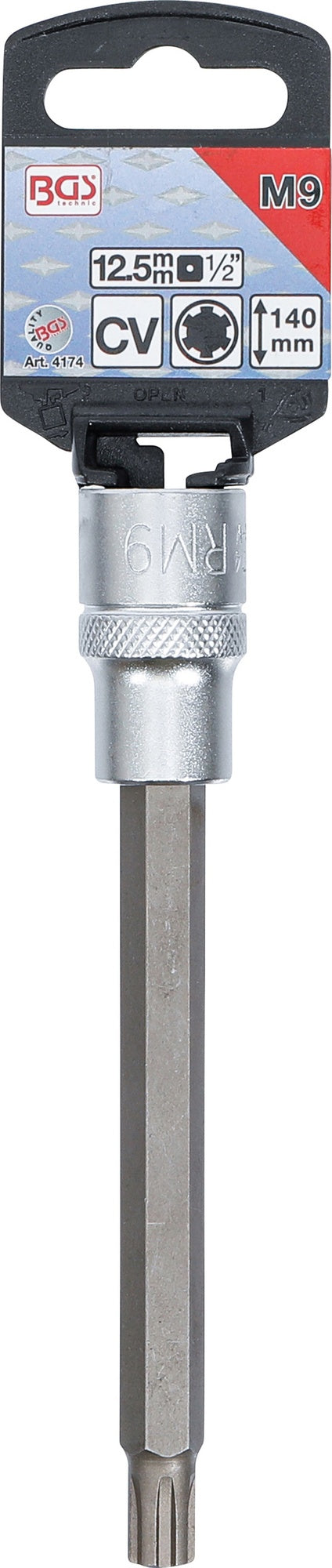 BGS 4174 Biteinsatz Keil-Profil (für RIBE) M9 Länge 140mm Antrieb 12,5mm (1/2")