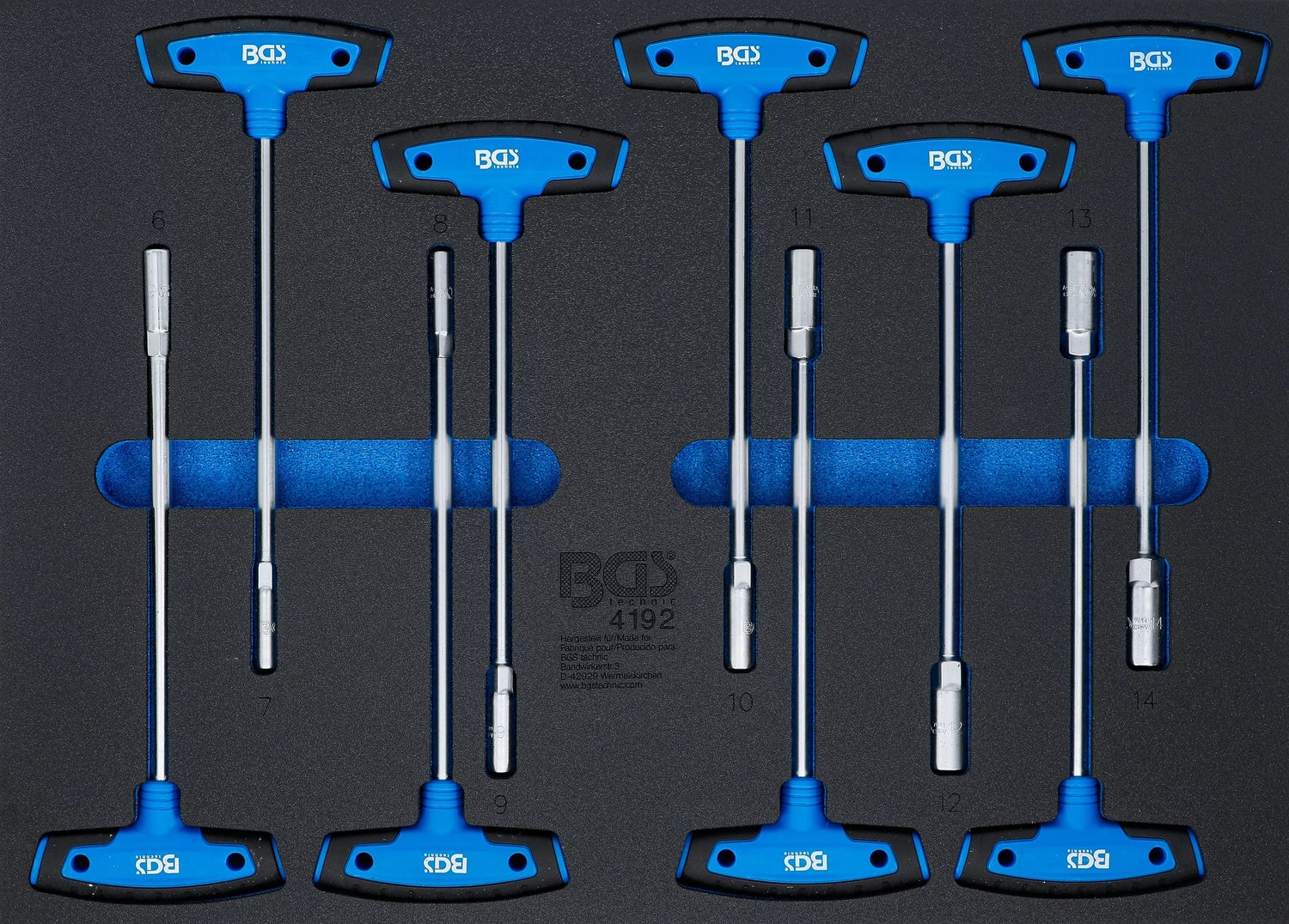 BGS 4192 Satz Steckschlüssel mit T-Griff Sechskant Werkstattwageneinlage 3/3