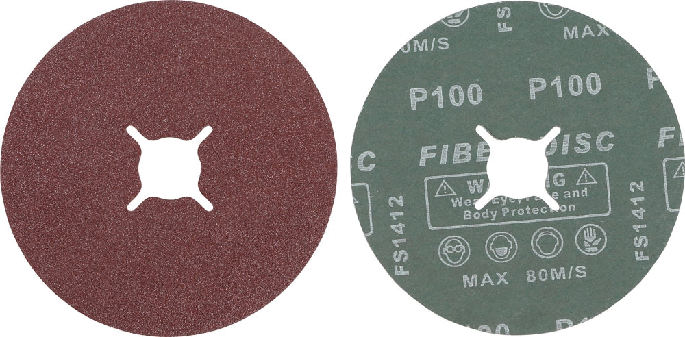 BGS 42028 Satz Fiber Schleifscheiben Körnung 100 Aluminiumoxid 10 teilig