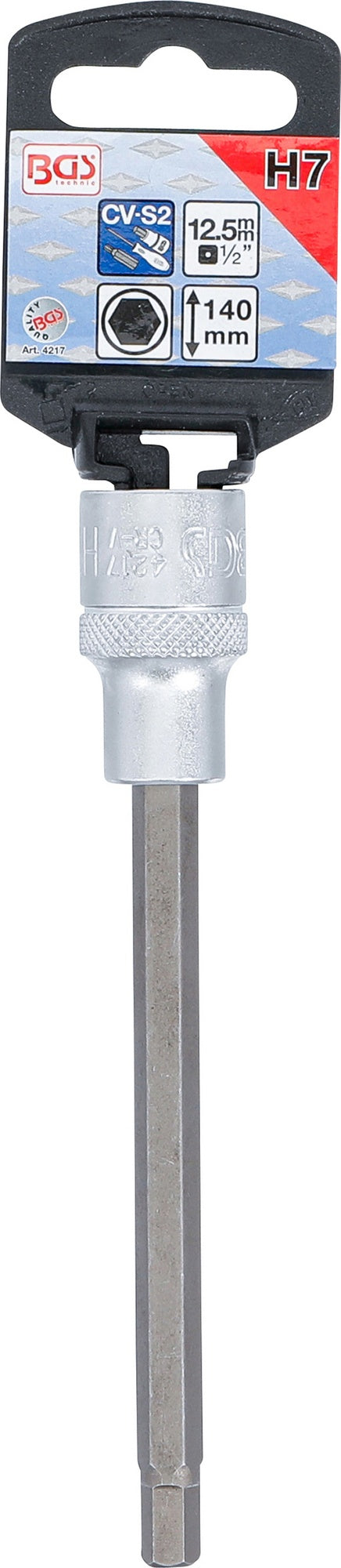 BGS 4217 Biteinsatz Innensechskant 7mm HX7 Länge 140mm Antrieb 12,5mm (1/2")