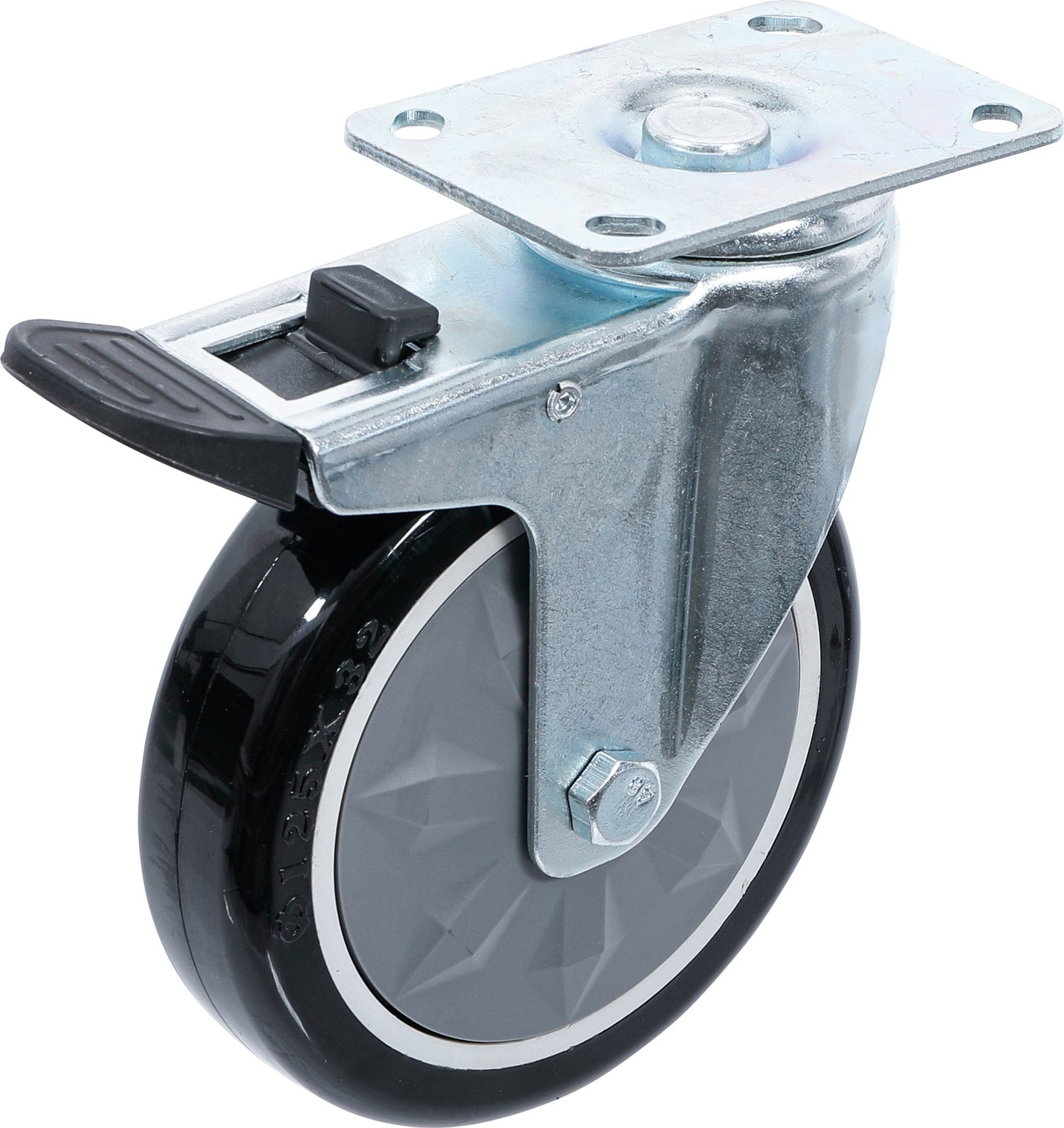 BGS 4235-2 Lenkrolle mit Montageplatte und Bremse für Art. 4235 6070