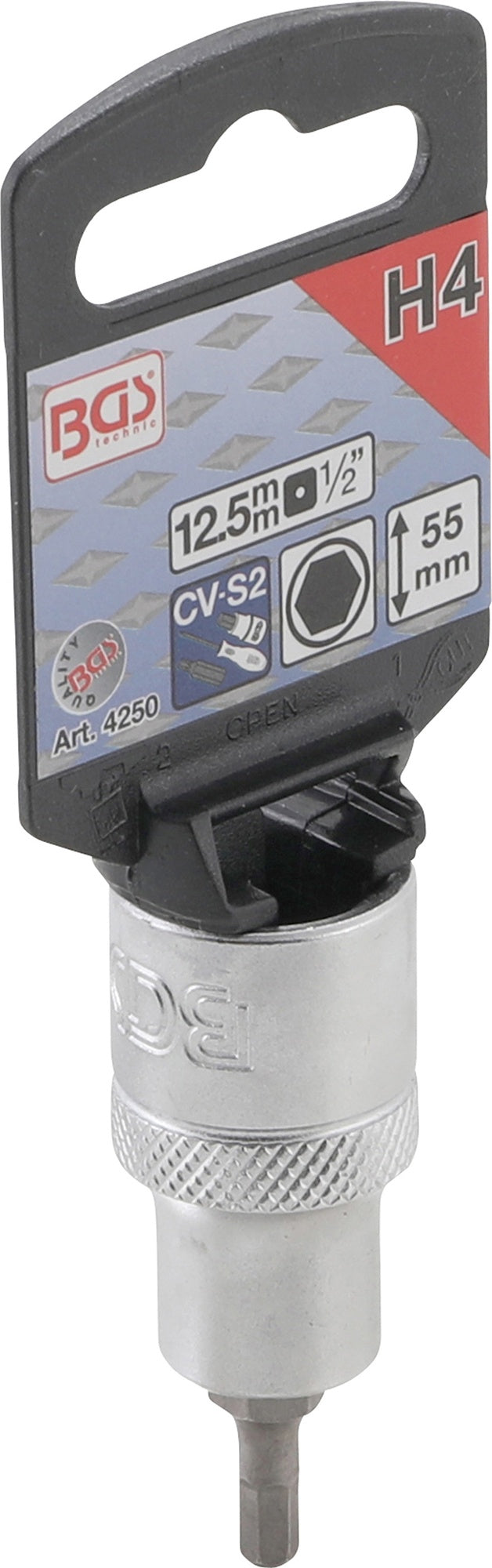 BGS 4250 Biteinsatz Innensechskant 4mm HX4 Länge 55mm Antrieb 12,5mm (1/2")