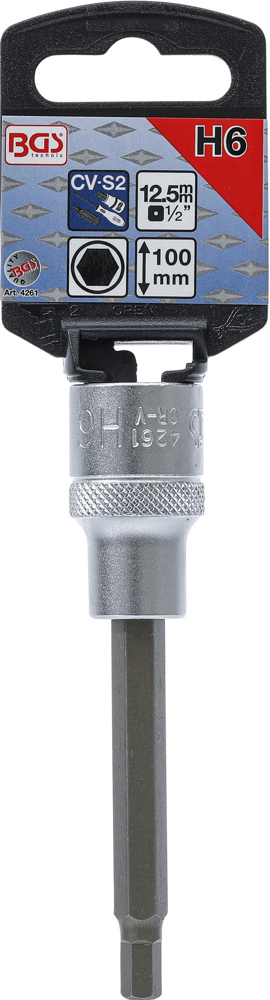 BGS 4261 Biteinsatz Innensechskant 6mm HX6 Länge 100mm Antrieb 12,5mm (1/2")