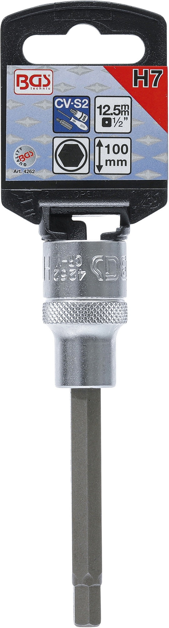 BGS 4262 Biteinsatz Innensechskant 7mm HX7 Länge 100mm Antrieb 12,5mm (1/2")