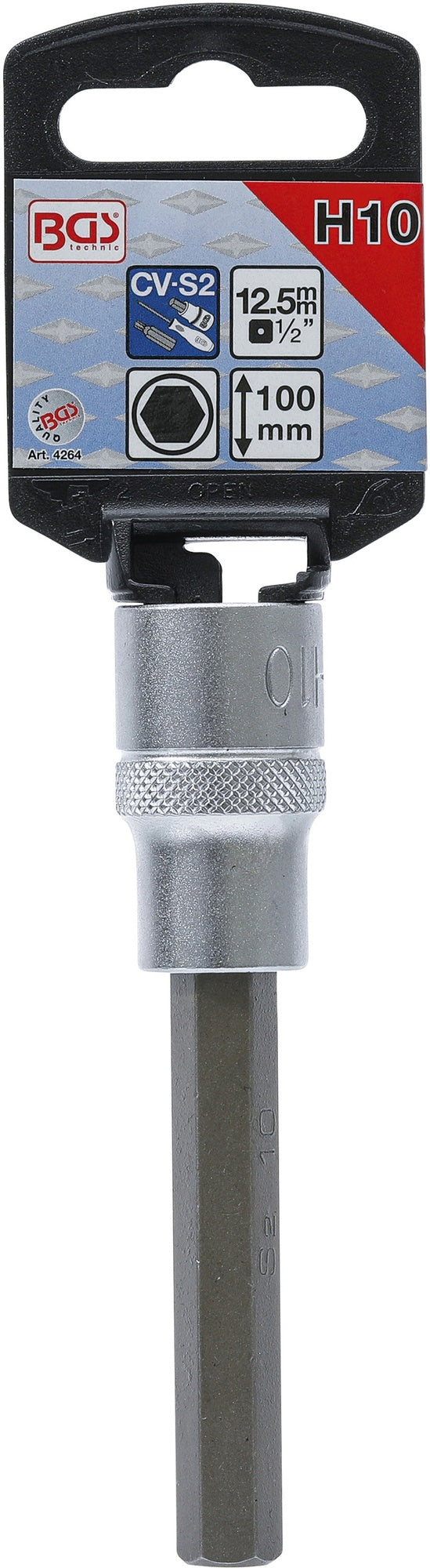 BGS 4264 Biteinsatz Innensechskant 10mm HX10 Länge 100mm Antrieb 12,5mm (1/2")