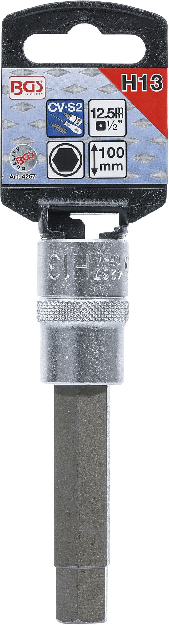 BGS 4267 Biteinsatz Innensechskant 13mm HX13 Länge 100mm Antrieb 12,5mm (1/2")