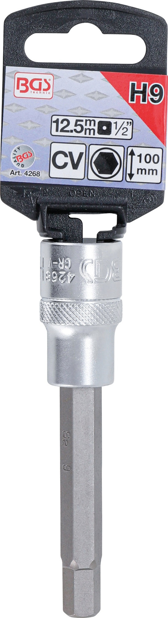 BGS 4268 Biteinsatz Innensechskant 9mm HX9 Länge 100mm Antrieb 12,5mm (1/2")