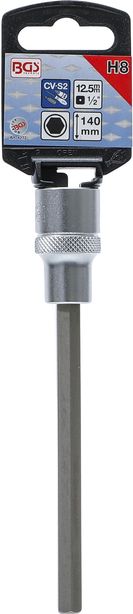 BGS 4272 Biteinsatz Innensechskant 8mm HX8 Länge 140mm Antrieb 12,5mm (1/2")