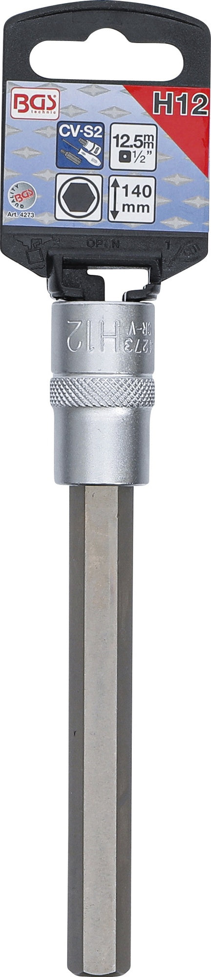 BGS 4273 Biteinsatz Innensechskant 12mm HX12 Länge 140mm Antrieb 12,5mm (1/2")