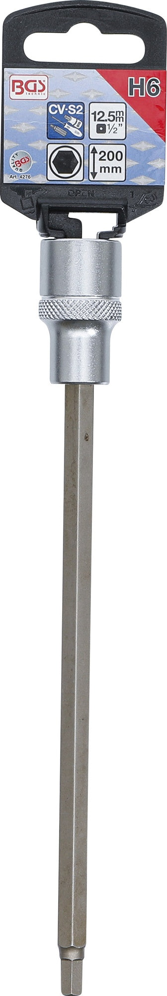 BGS 4276 Biteinsatz Innensechskant 6mm HX6 Länge 200mm Antrieb 12,5mm (1/2")