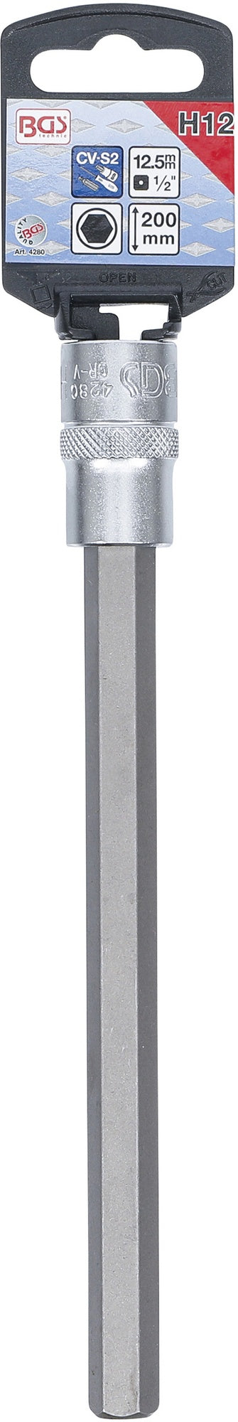 BGS 4280 Biteinsatz Innensechskant 12mm HX12 Länge 200mm Antrieb 12,5mm (1/2")