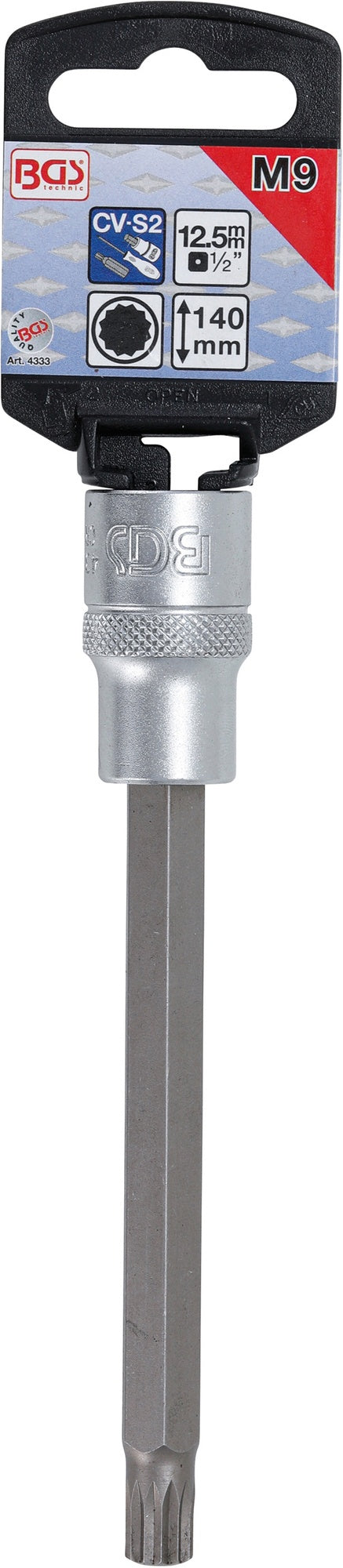 BGS 4333 Biteinsatz Innenvielzahn (für XZN) M9 Länge 140mm Antrieb 12,5mm (1/2")