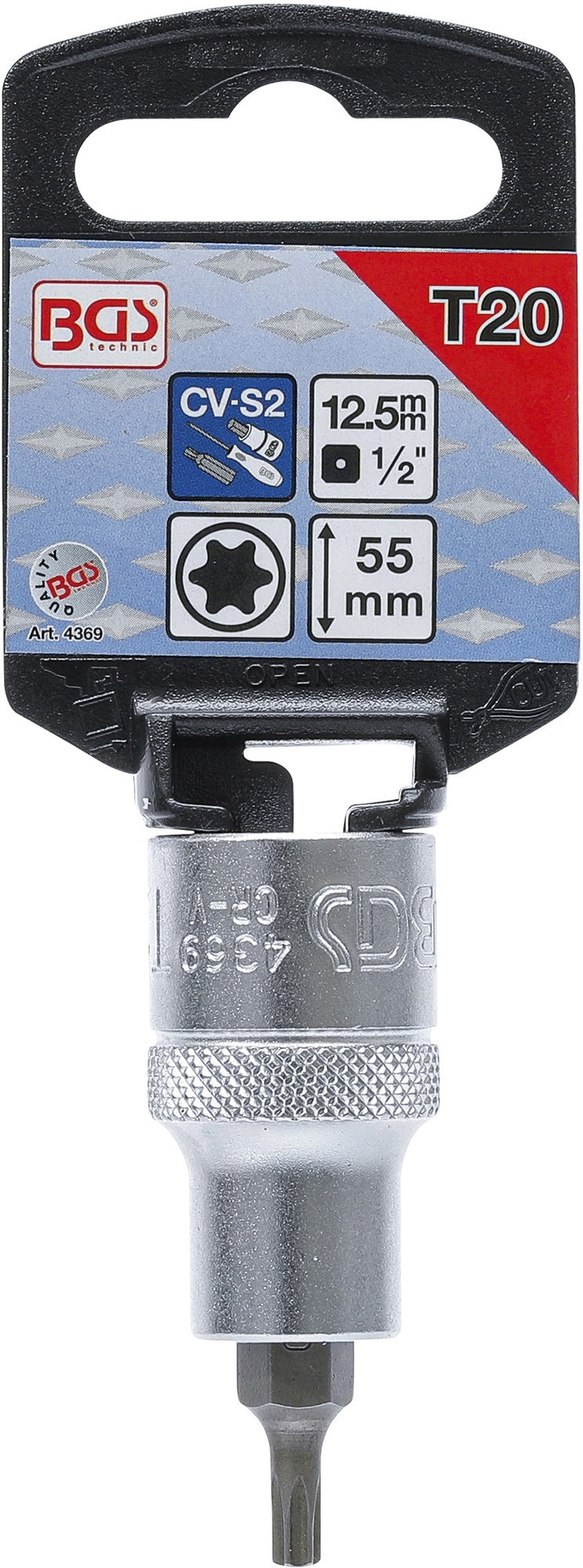 BGS 4369 Biteinsatz Antrieb Innenvierkant 12,5mm (1/2") T-Profil (für Torx) T20