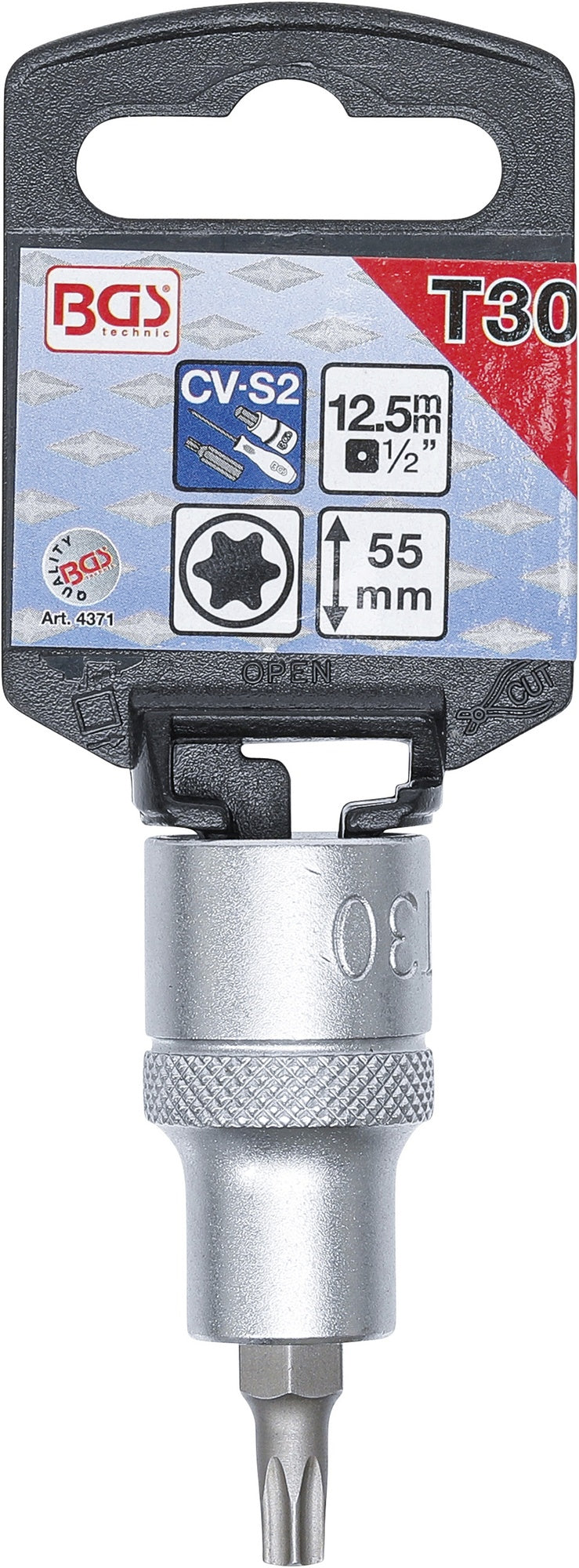 BGS 4371 Biteinsatz Antrieb Innenvierkant 12,5mm (1/2") T-Profil (für Torx) T30