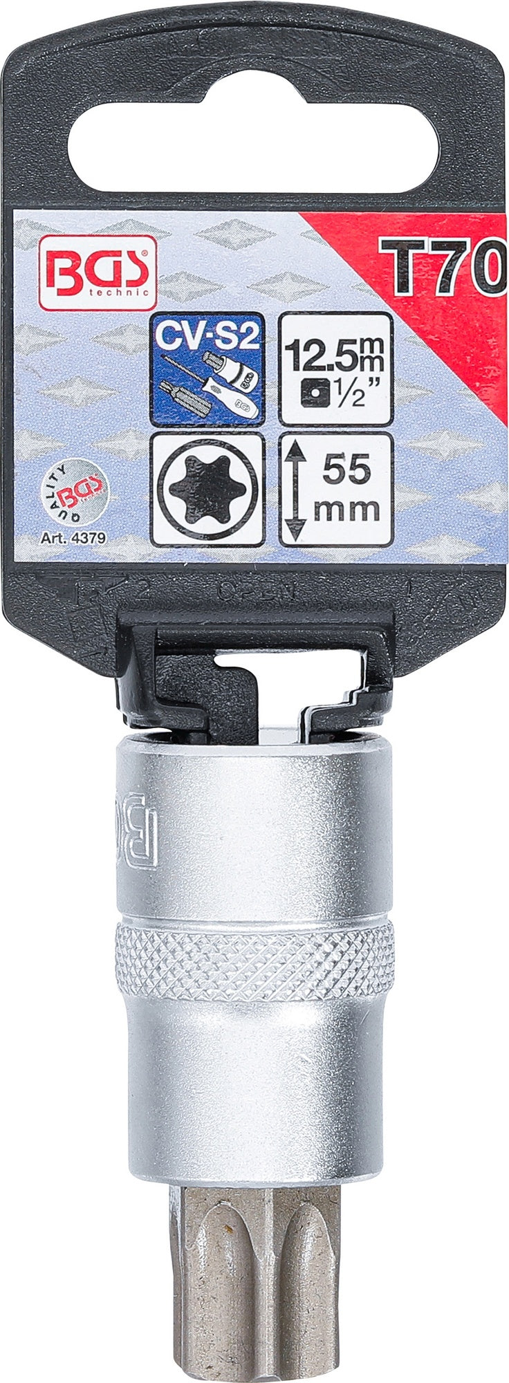 BGS 4379 Biteinsatz Antrieb Innenvierkant 12,5mm (1/2") T-Profil (für Torx) T70