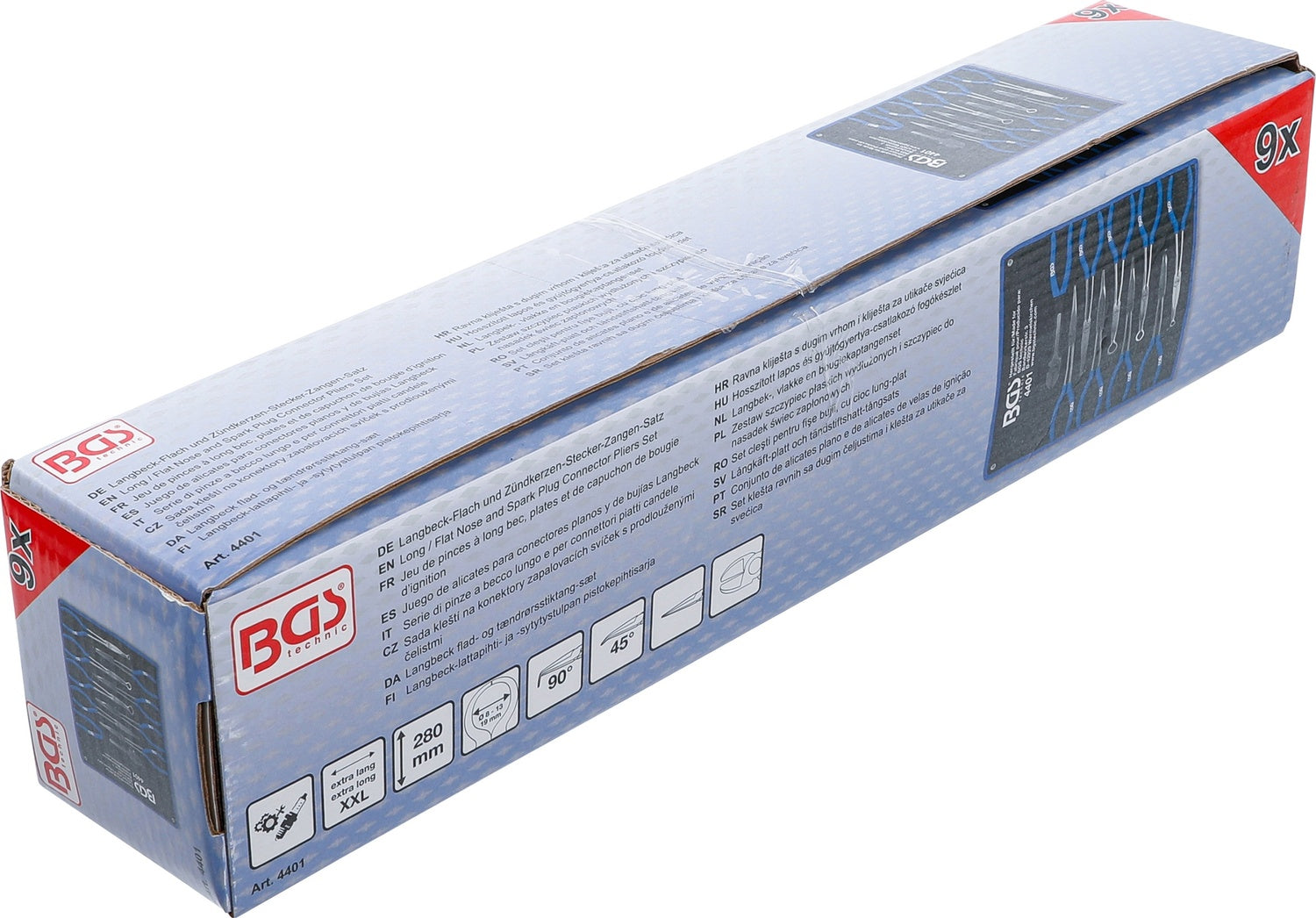 BGS 4401 Satz Zangen Telefonzange Zündkerzen-Steckerzange Flachzange Kraft-Seitenschneider