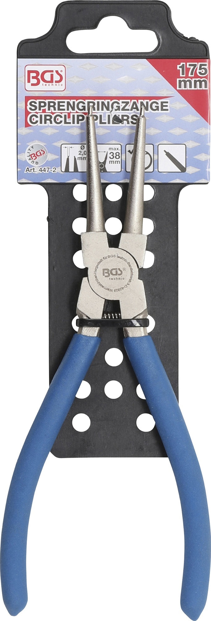 BGS 447-2 Sprengringzange gerade für Innensprengringe Länge 175mm