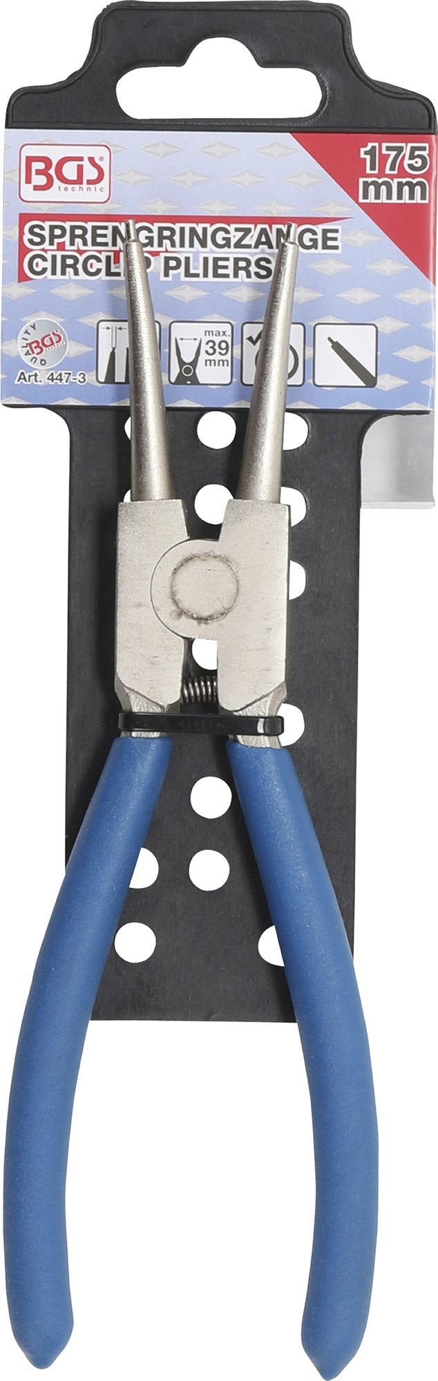 BGS 447-3 Sprengringzange gerade für Außensprengringe Länge 175mm