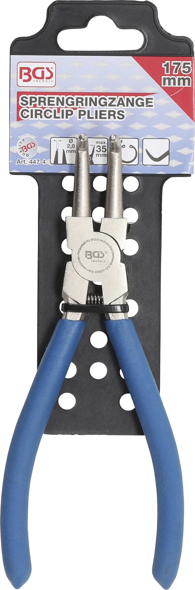 BGS 447-4 Sprengringzange abgewinkelt für Innensprengringe Länge 175mm