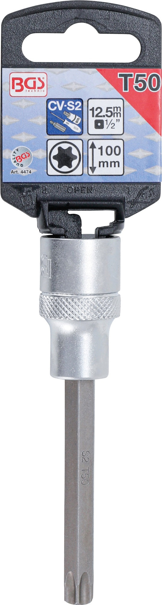 BGS 4474 Biteinsatz T-Profil (für Torx) T50 Länge 100mm Antrieb 12,5mm (1/2")
