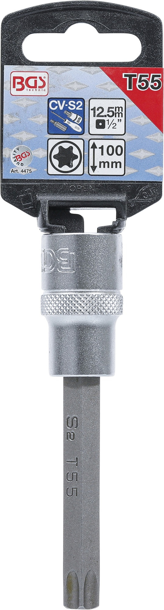 BGS 4475 Biteinsatz T-Profil (für Torx) T55 Länge 100mm Antrieb 12,5mm (1/2")