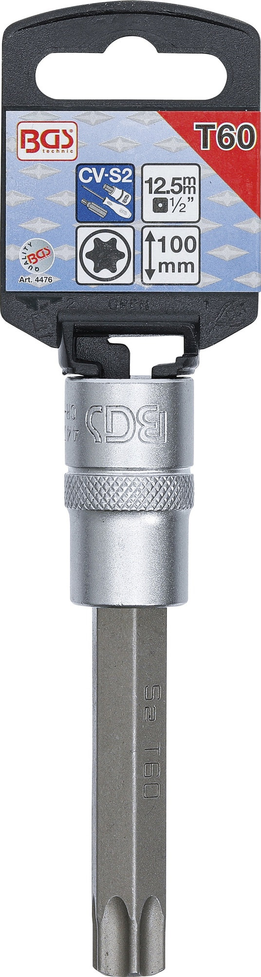 BGS 4476 Biteinsatz T-Profil (für Torx) T60 Länge 100mm Antrieb 12,5mm (1/2")