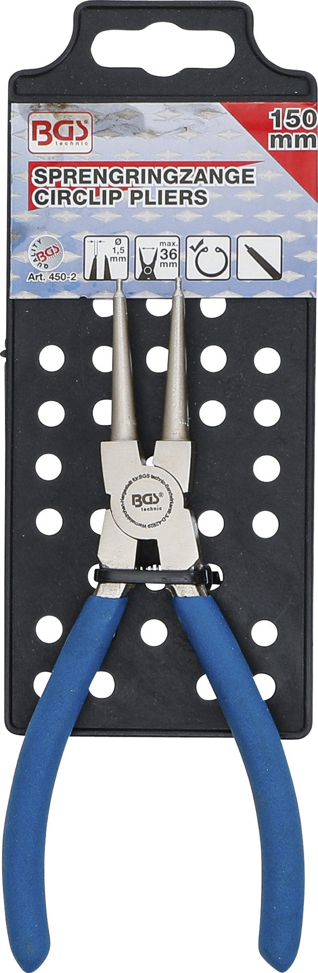 BGS 450-2 Sprengringzange gerade für Innensprengringe Länge 150mm