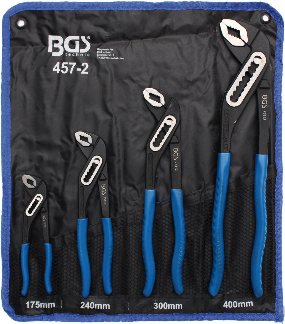 BGS 457-2 Satz Wasserpumpenzangen Rohrzangen 4 verschiedene Größen mit Tasche