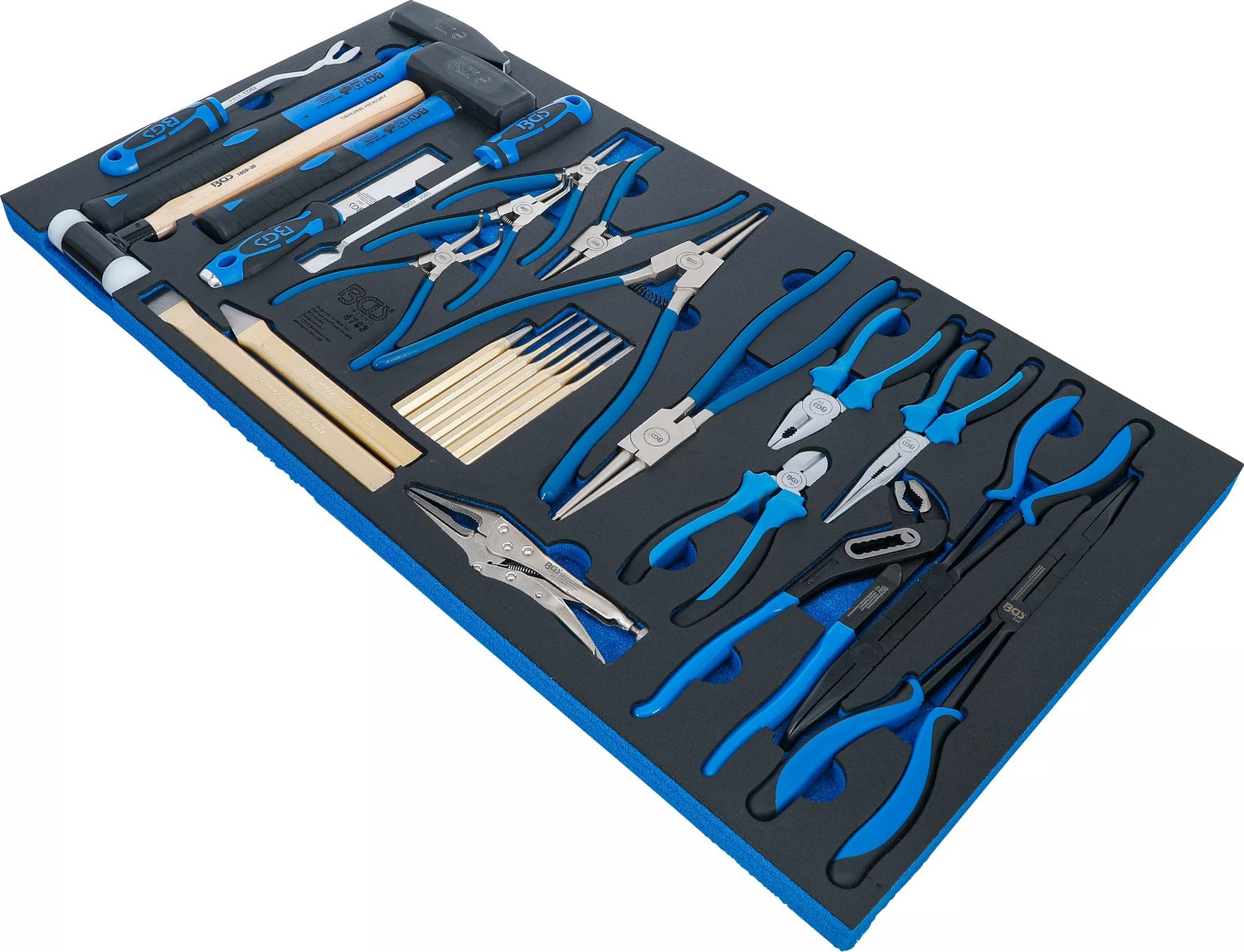 BGS 4793 Satz Hammer Zangen Meißel Werkstattwageneinlage XL 28 teilig