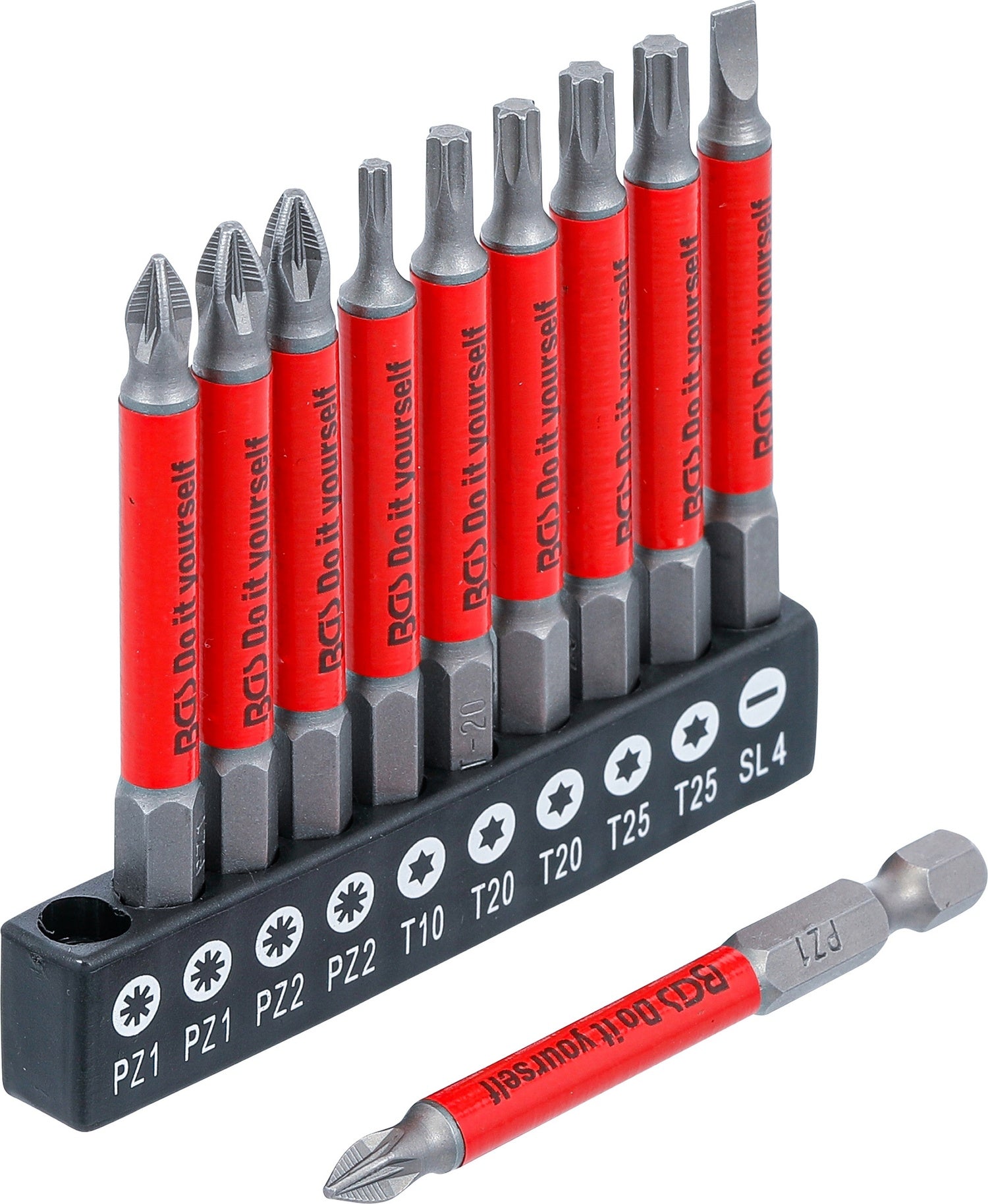 BGS DIY 4831 Satz Antirutsch Bits magnetisch 70mm 10 teilig