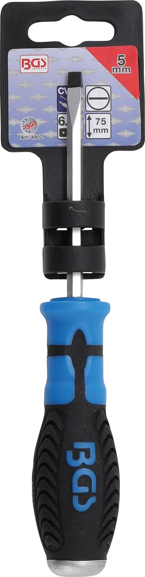BGS 4902 Schraubendreher Abtrieb Schlitz 5mm Klingenlänge 75mm