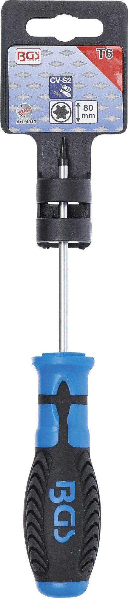 BGS 4913 Schraubendreher T6 Abtrieb T-Profil (für Torx) Klingenlänge 80mm