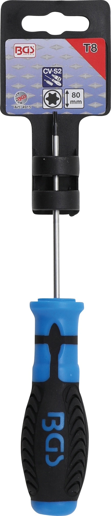 BGS 4915 Schraubendreher T8 Abtrieb T-Profil (für Torx) Klingenlänge 80mm