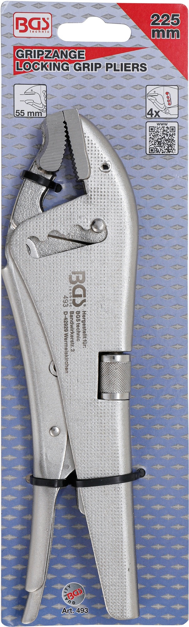 BGS 493 Gripzange mit 4 facher Schnelljustierung Länge 225mm
