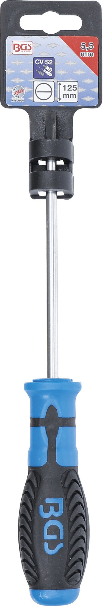 BGS 4930 Schraubendreher Abtrieb Schlitz 5,5mm Klingenlänge 125mm