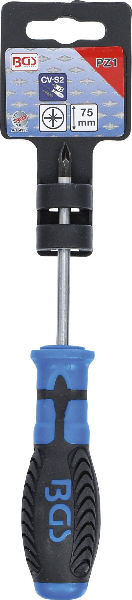 BGS 4932 Schraubendreher Abtrieb Kreuzschlitz PZ1 Klingenlänge 75mm