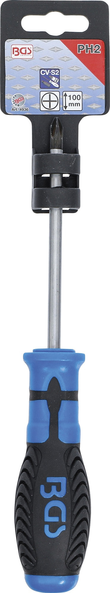 BGS 4936 Schraubendreher Abtrieb Kreuzschlitz PH2 Klingenlänge 100mm