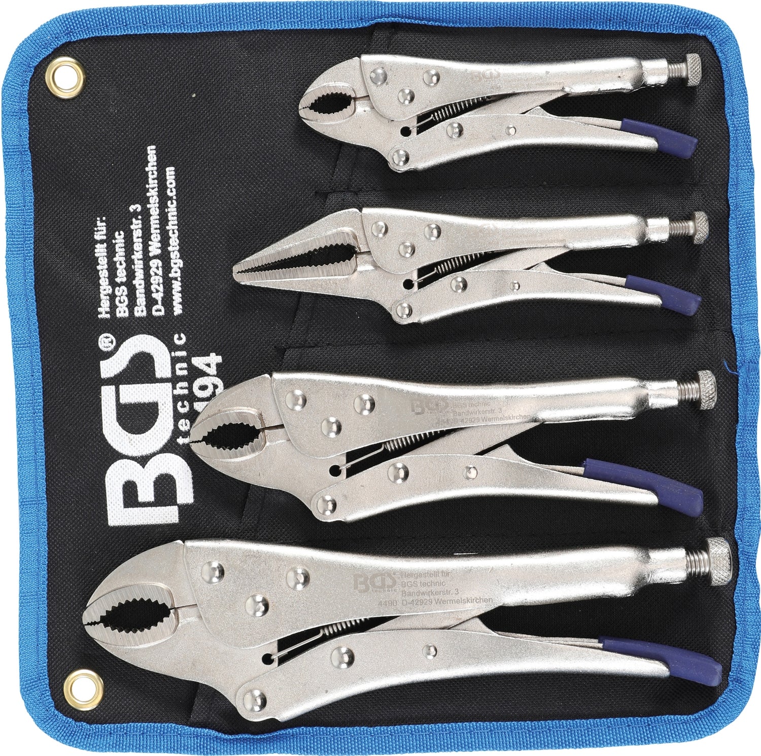 BGS 494 Satz Gripzangen 4 teiliger Satz 140mm + 180mm + 220mm + Langbeckzange