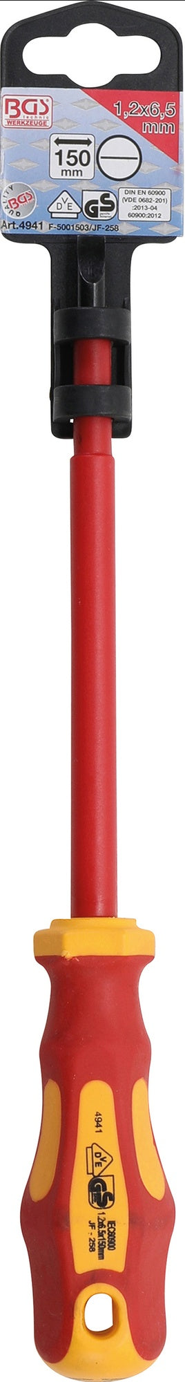 BGS 4941 VDE Schraubendreher Abtrieb Schlitz 6,5mm Klingenlänge 150mm