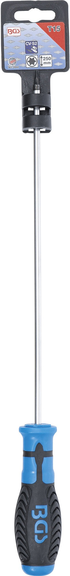BGS 4944 Schraubendreher T15 Abtrieb T-Profil (für Torx) Klingenlänge 250mm