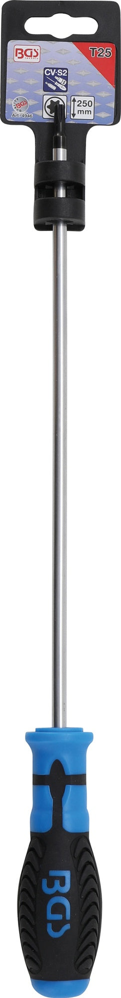 BGS 4946 Schraubendreher T25 Abtrieb T-Profil (für Torx) Klingenlänge 250mm