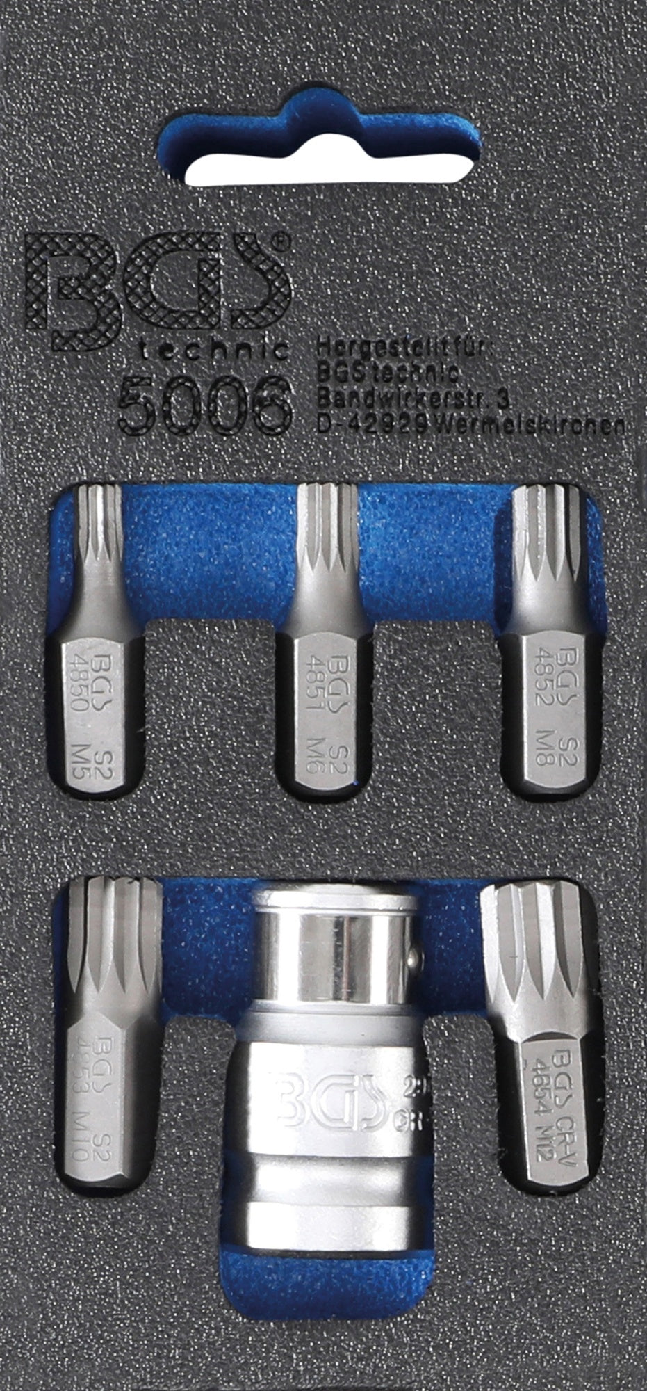 BGS 5006 Satz Schraubendreher & Bits Antrieb Außensechskant 10mm (3/8") / Innenvielzahn (für XZN)