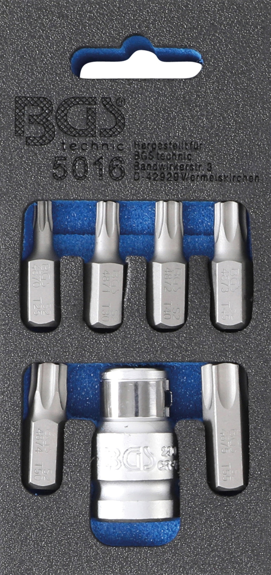 BGS 5016 Satz Schraubendreher Bits Antrieb Außensechskant 10mm (3/8") / T-Profil (für Torx)