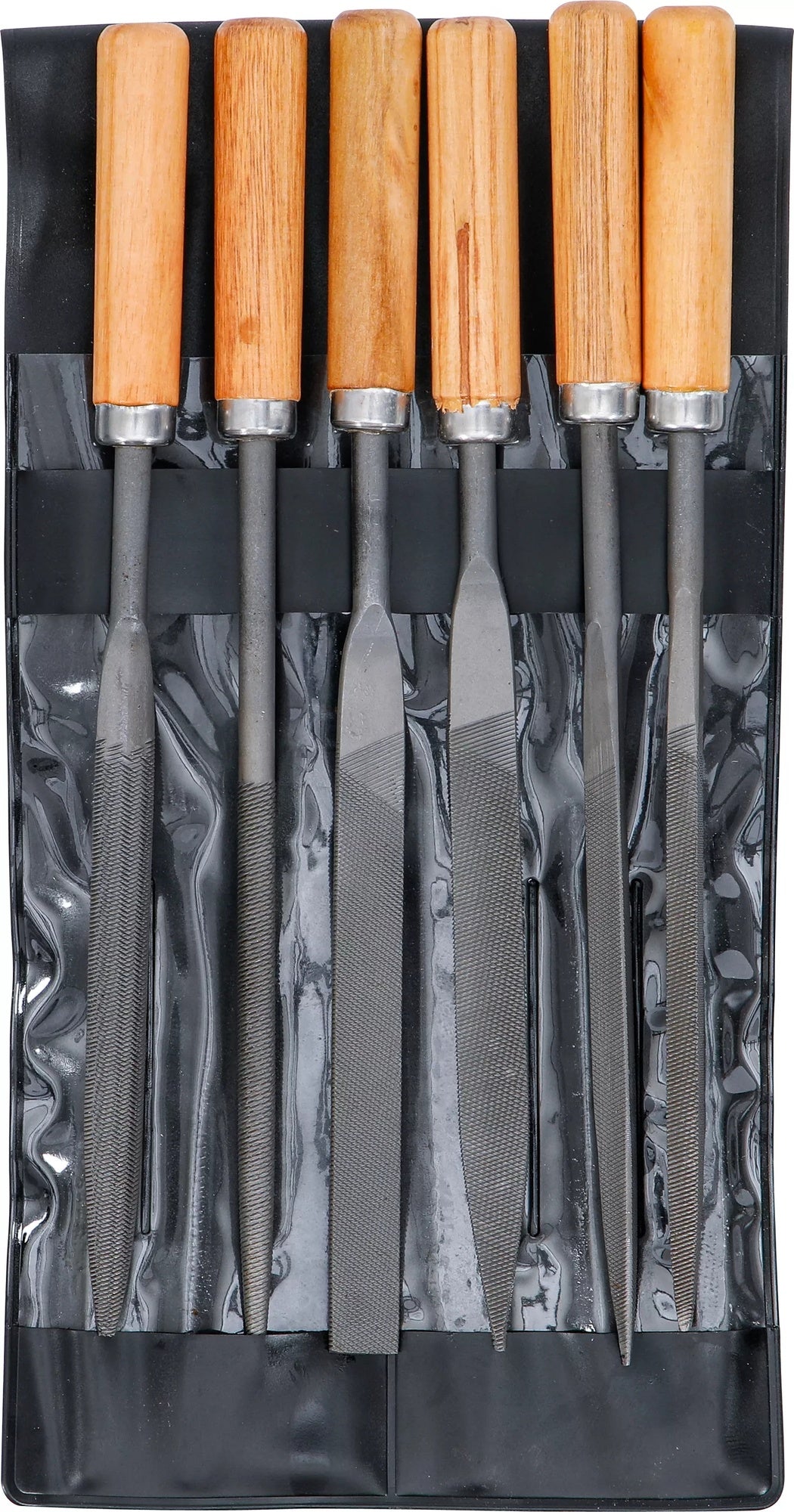 BGS DIY 50201 Satz Schlüsselfeilen mit Holzheft Länge 100mm 6 teilig