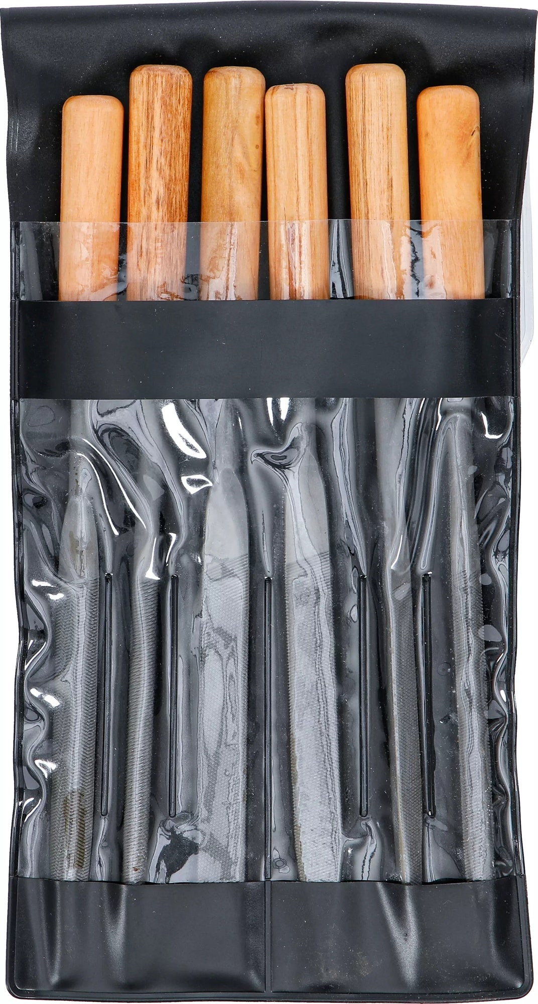 BGS DIY 50201 Satz Schlüsselfeilen mit Holzheft Länge 100mm 6 teilig