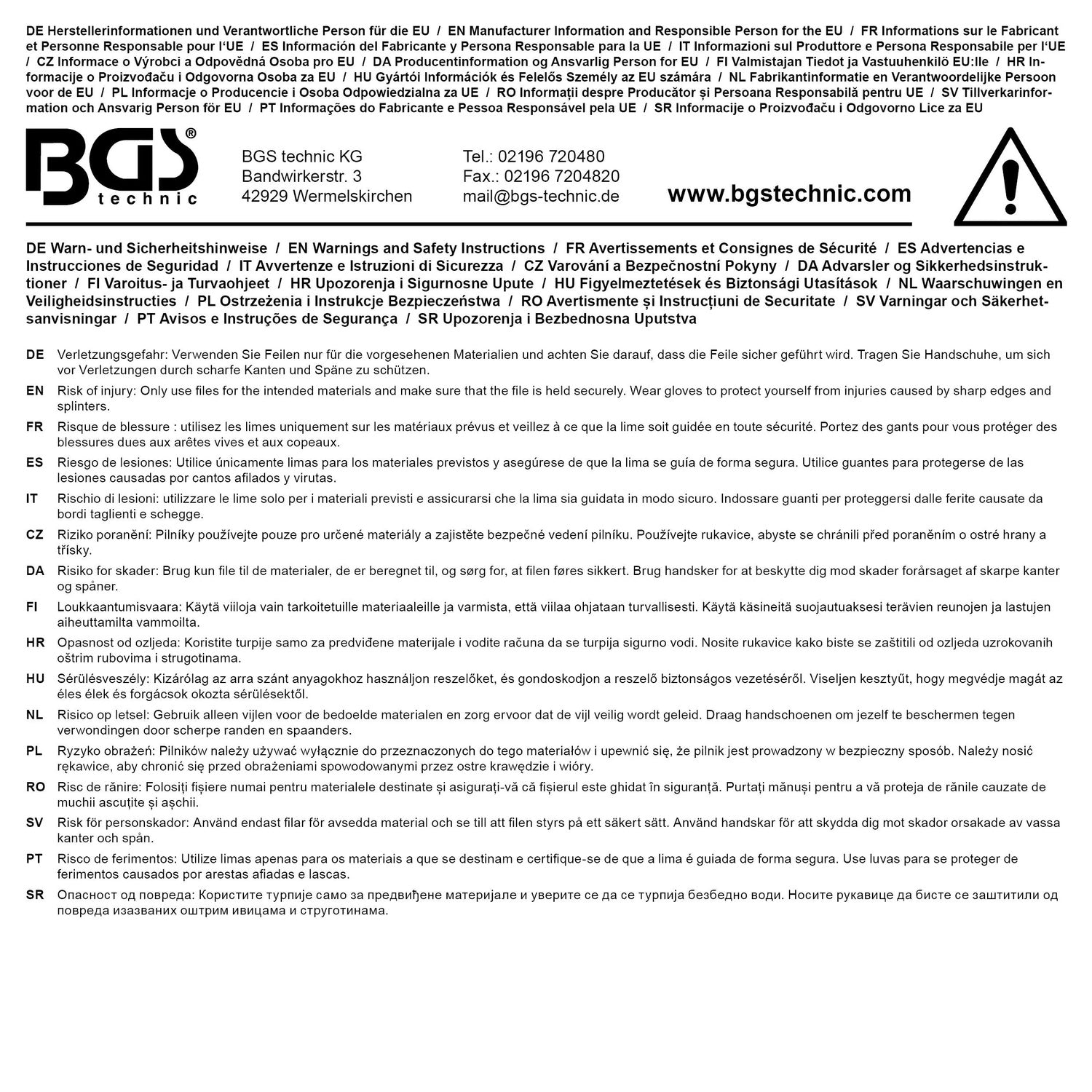 BGS DIY 50201 Satz Schlüsselfeilen mit Holzheft Länge 100mm 6 teilig