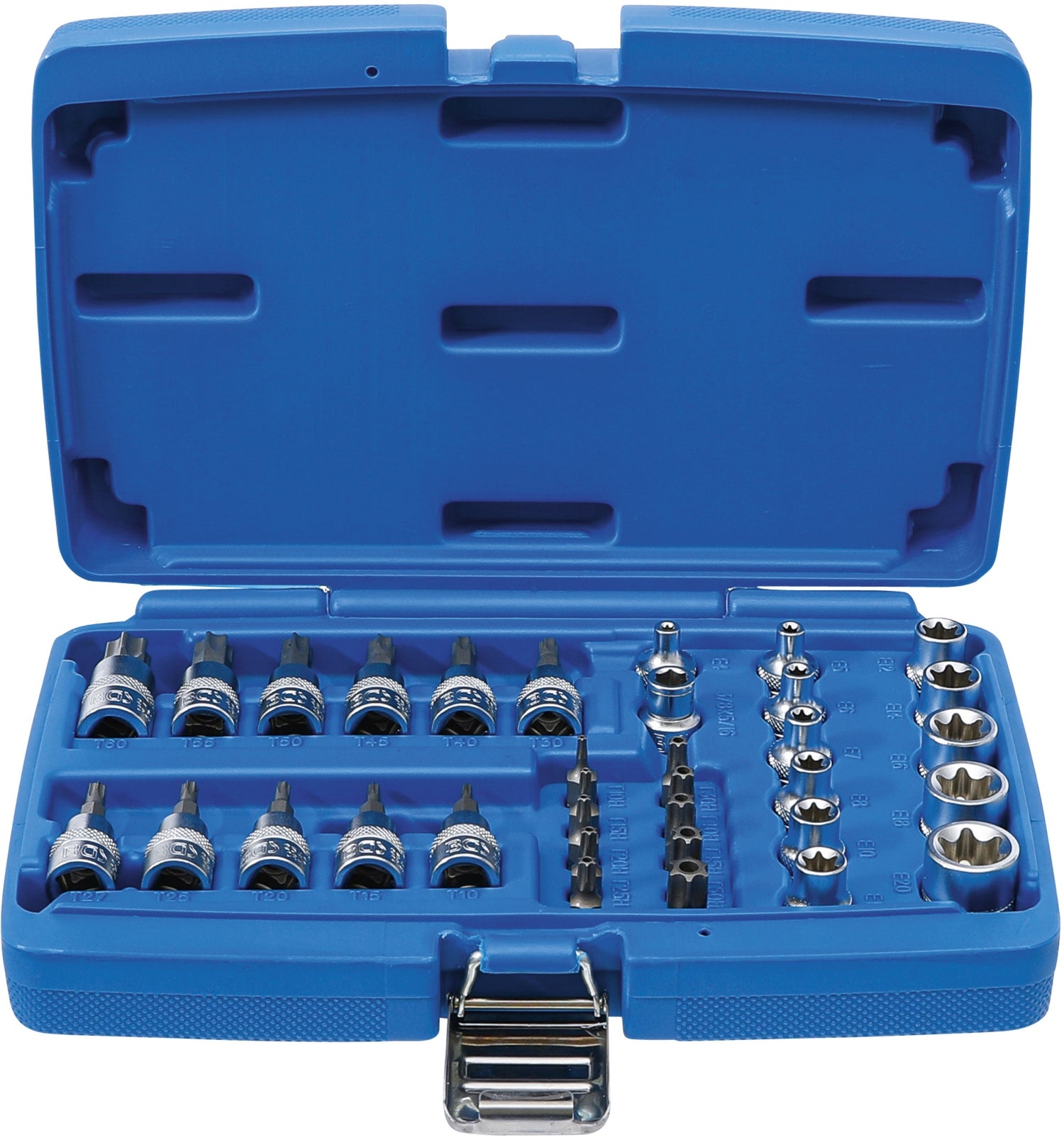 BGS 5021 TORX Satz 34tlg Nüsse Innen und Aussen E4-E20 + Bits T10-T60 10mm(3/8")