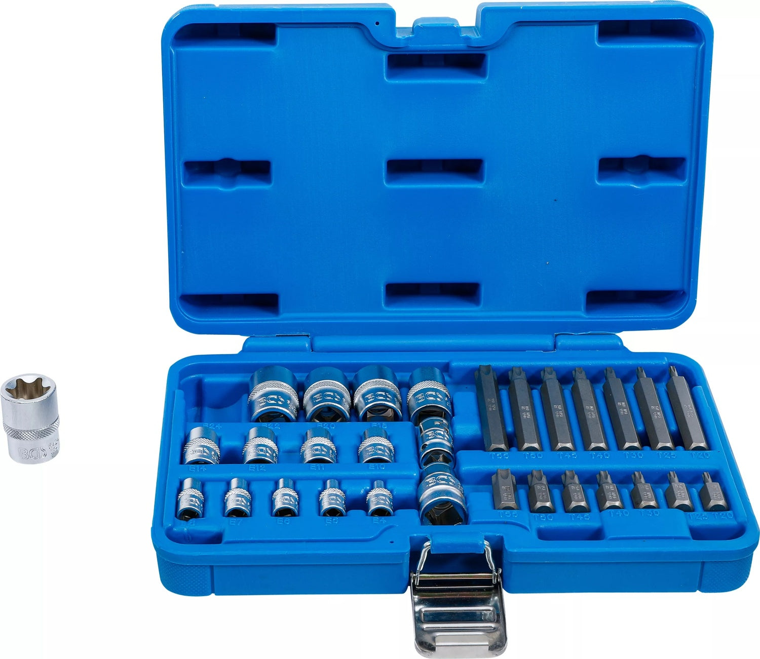 BGS 5025 Satz Bits und Steckschlüssel E-Profil T-Profil (für Torx) 30 teilig