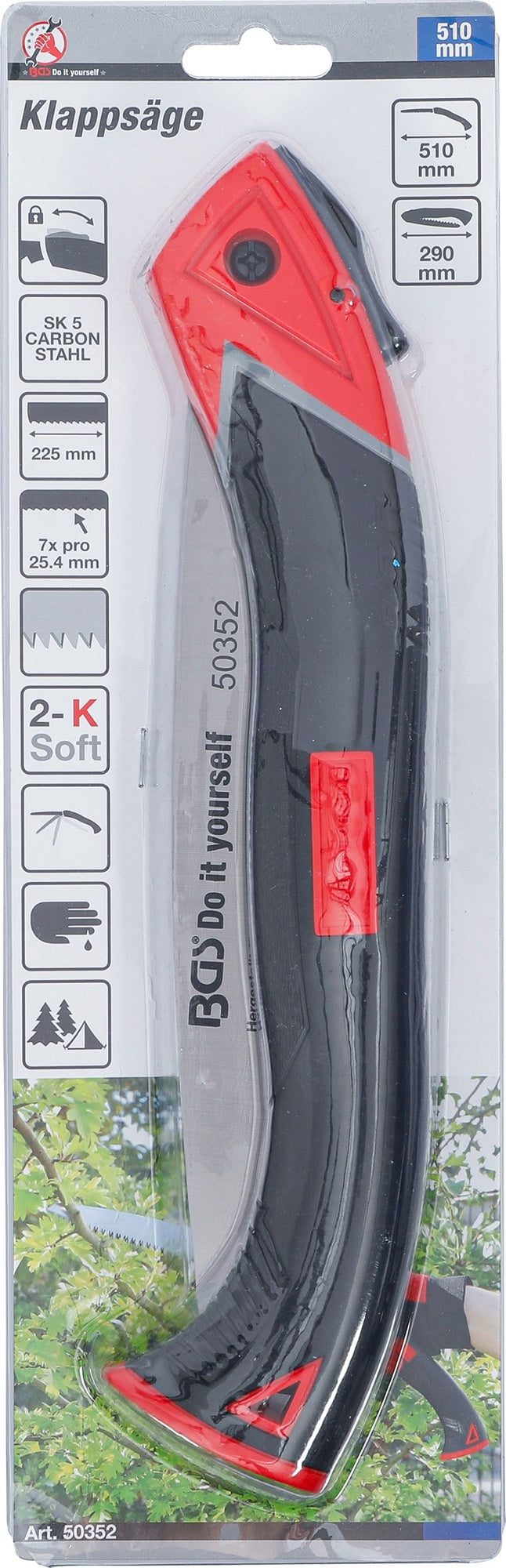 BGS DIY 50352 Klappsäge Säge zusammenklappbar klappbar Klingenlänge 225mm